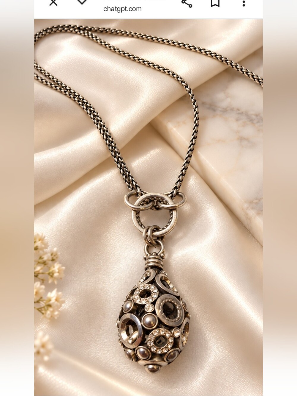 Brighton Monte Carlo Crystal Teardrop Pendant Necklace Silver Tone